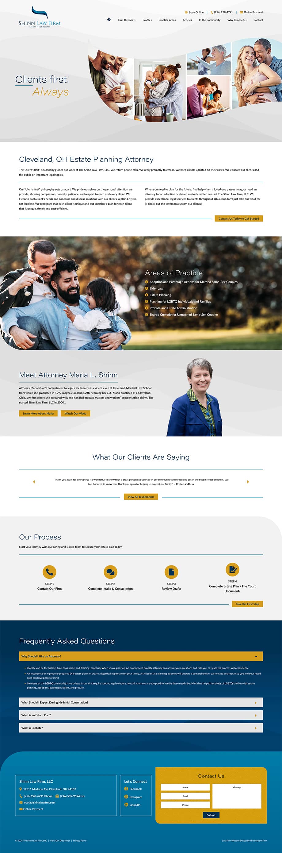 Law Firm Website Design for Maria L. Shinn, LLC