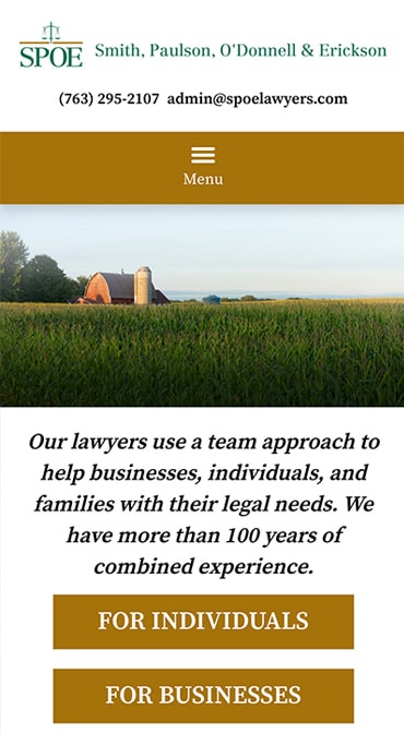 Responsive Mobile Attorney Website for Smith, Paulson, O'Donnell & Associates, PLC