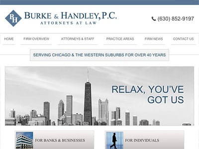 Law Firm Website design for Burke & Handley, P.C.