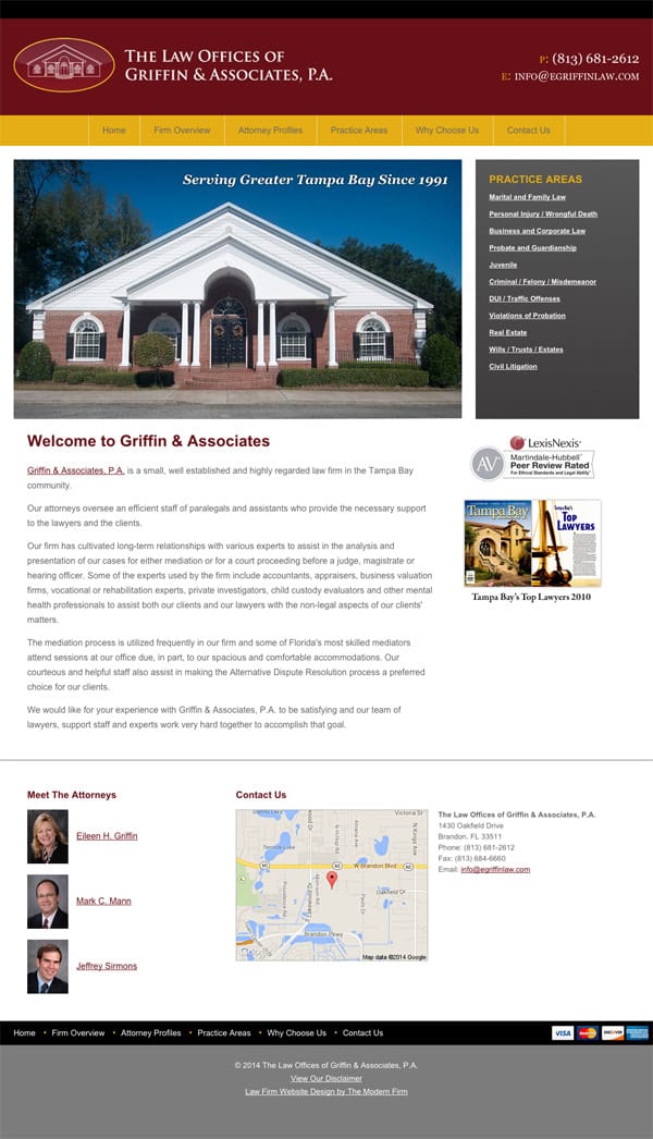 Law Firm Website Design for The Law Offices of Griffin & Associates, P.A. 