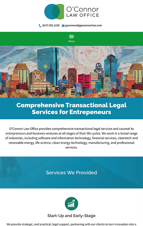 Mobile Friendly Law Firm Webiste for O'Connor Law Office, P.C.