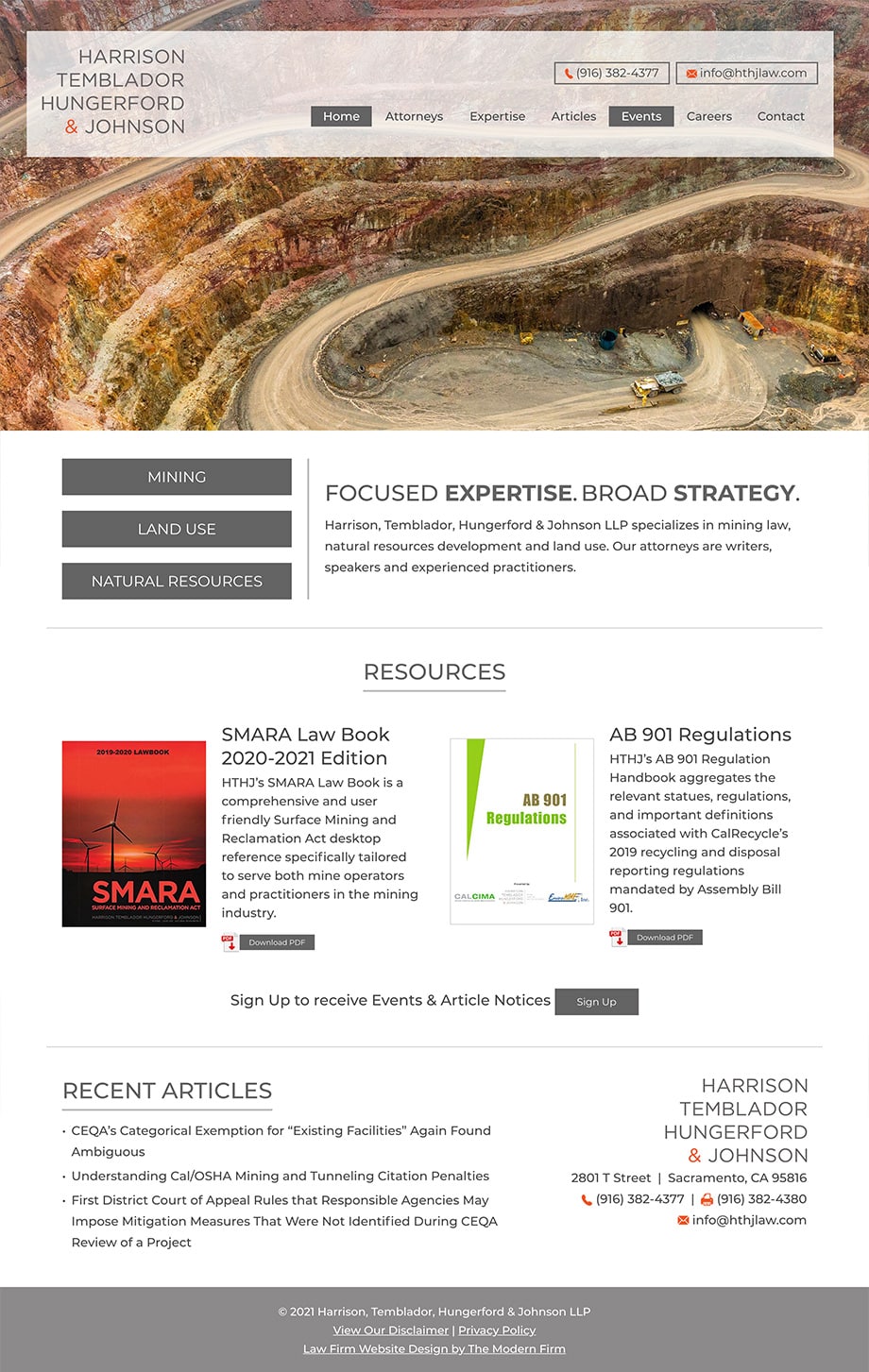 Law Firm Website Design for Harrison, Temblador, Hungerford & Johnson LLP