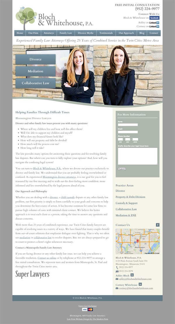 Law Firm Website Design for Bloch & Whitehouse, P.A.