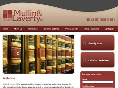 Law Firm Website design for Mullin & Laverty, LC