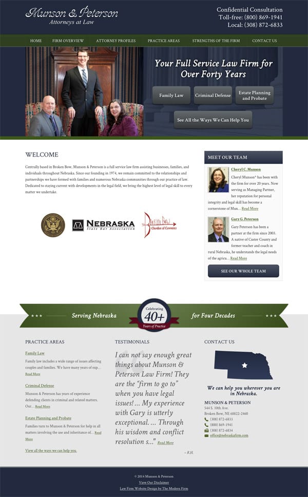 Law Firm Website Design for Munson & Peterson