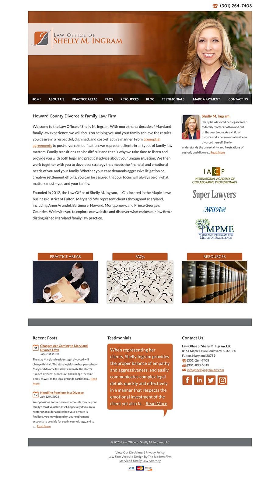 Law Firm Website Design for Law Office of Shelly M. Ingram, LLC