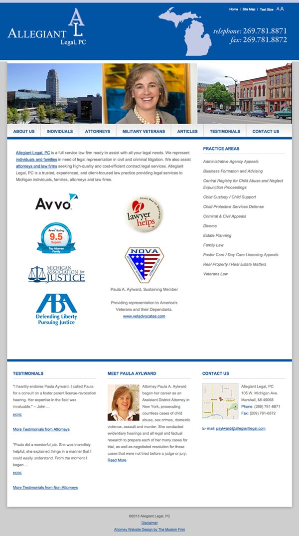 Law Firm Website Design for Allegiant Legal, PC