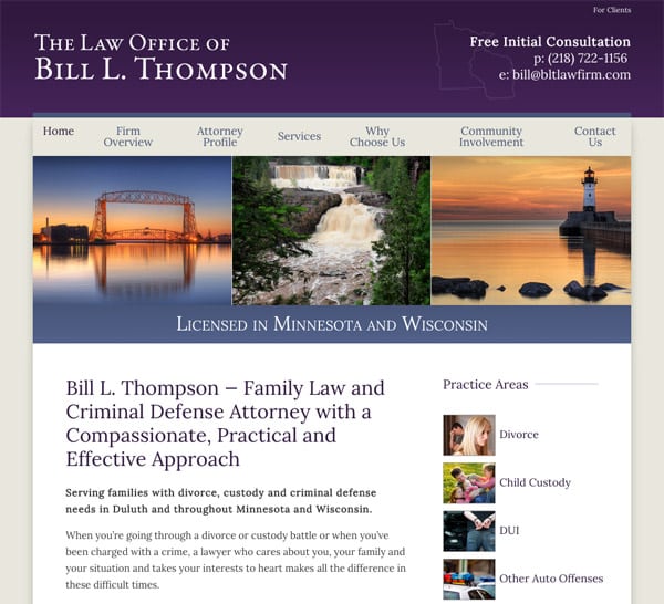 Mobile Friendly Law Firm Webiste for The Law Office of Bill L. Thompson