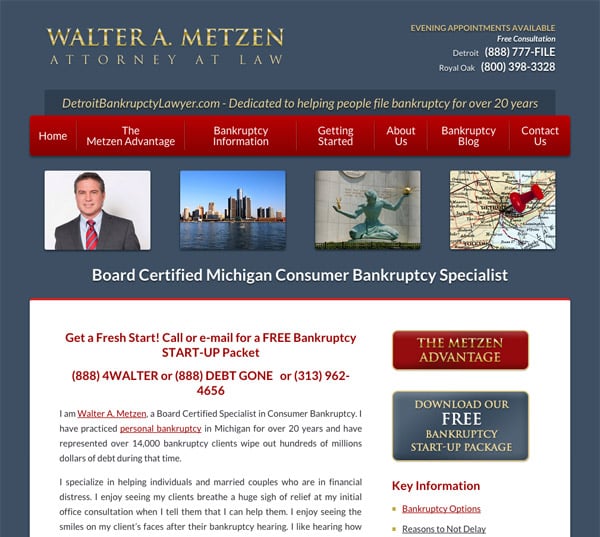 Mobile Friendly Law Firm Webiste for Law Offices of Walter Metzen & Associates