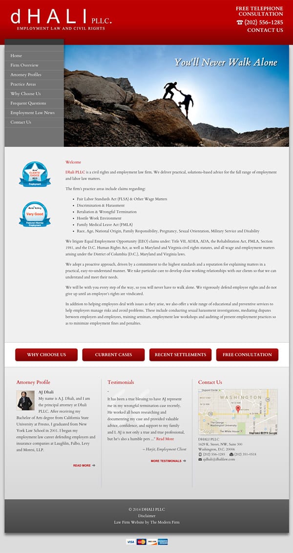 Law Firm Website Design for Dhali PLLC