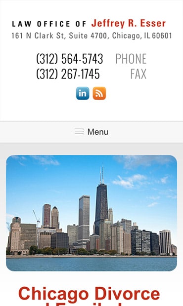 Responsive Mobile Attorney Website for Law Office of Jeffrey R. Esser