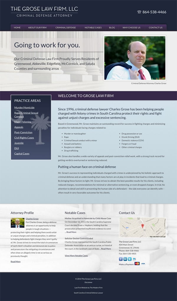 Law Firm Website Design for The Grose Law Firm, LLC