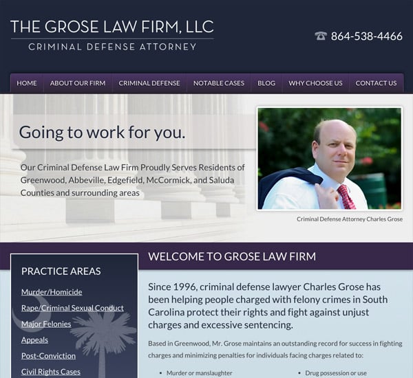 Mobile Friendly Law Firm Webiste for The Grose Law Firm, LLC