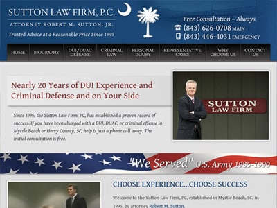 Law Firm Website design for Sutton Law Firm, P.C.