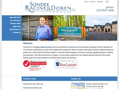 Law Firm Website design for Sondee, Racine & Doren, P…