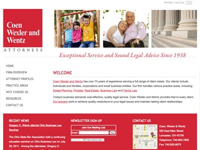 Law Firm Website design for Coen, Wexler & Wentz