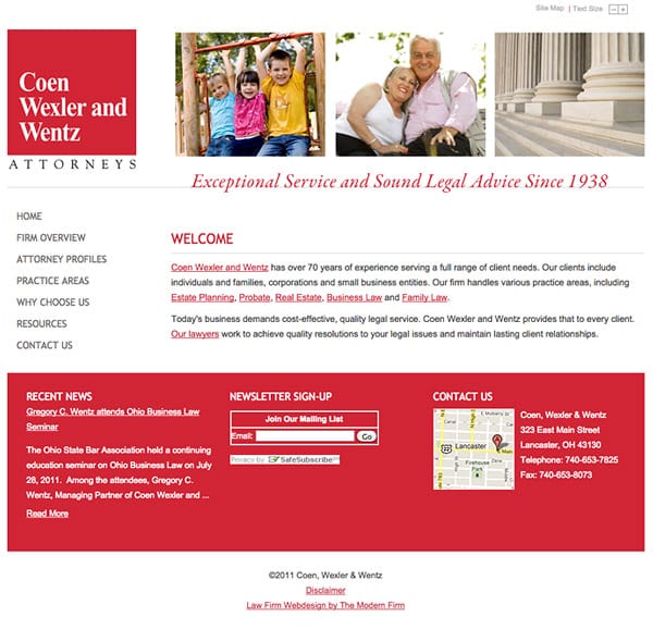 Law Firm Website Design for Coen, Wexler & Wentz