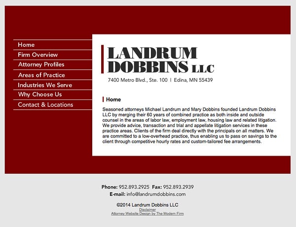 Law Firm Website Design for Landrum Dobbins, LLC