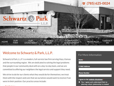 Law Firm Website design for Schwartz & Park, L.L.P.