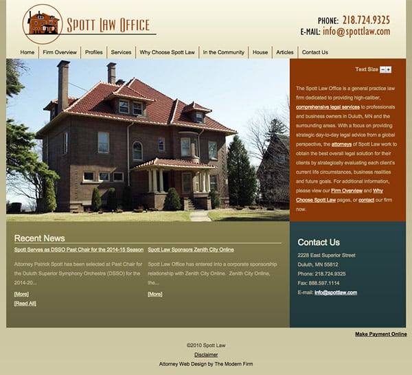 Law Firm Website Design for Spott Law