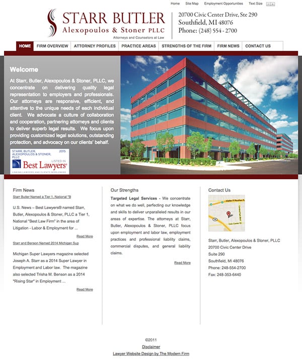 Law Firm Website Design for Starr, Butler, Alexopoulos & Stoner, PLLC