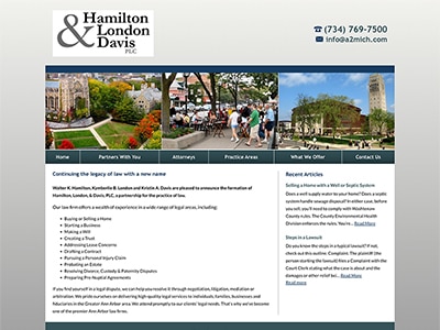 Law Firm Website design for Hamilton, London, & Davis…