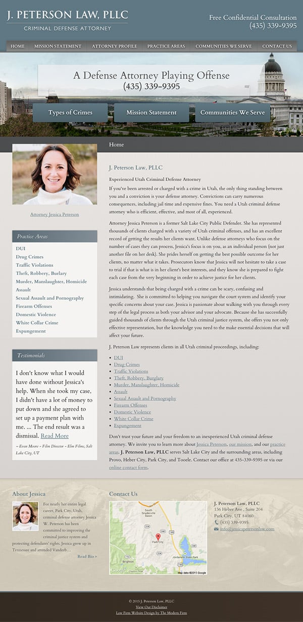 Law Firm Website Design for J. Peterson Law, PLLC