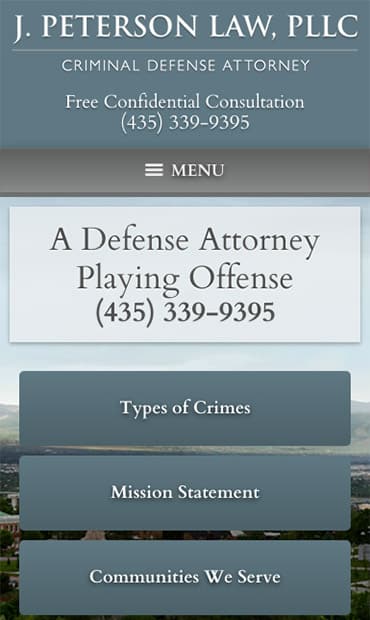 Responsive Mobile Attorney Website for J. Peterson Law, PLLC