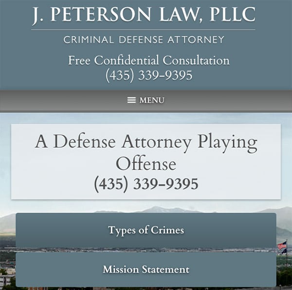 Mobile Friendly Law Firm Webiste for J. Peterson Law, PLLC