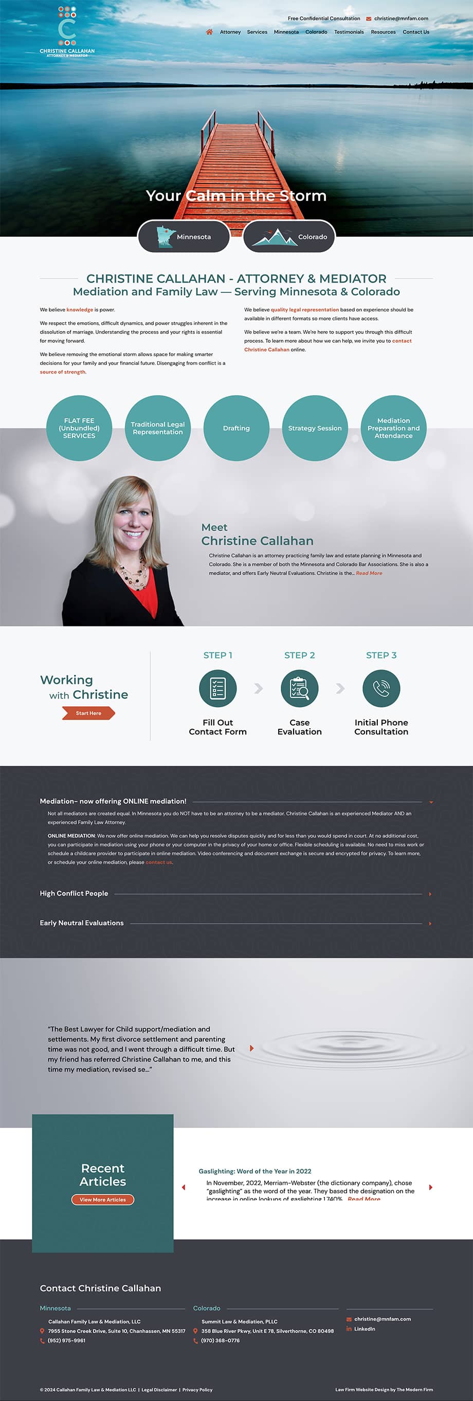 Law Firm Website Design for Callahan Family Law & Mediation, LLC