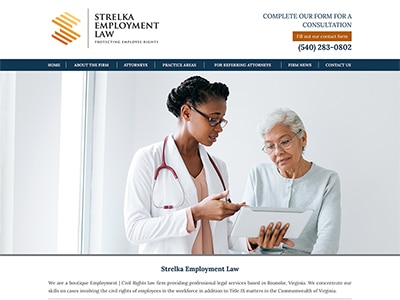 Law Firm Website design for Strelka Employment Law