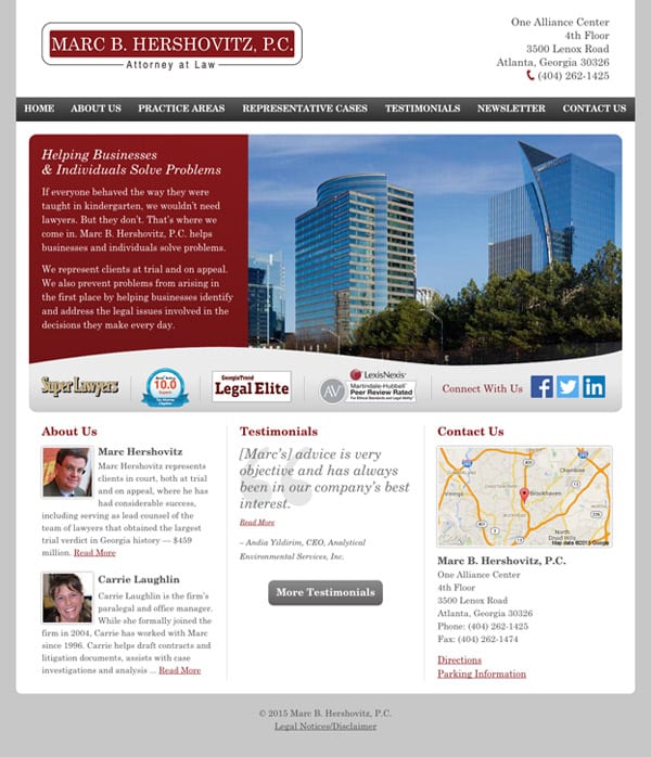 Law Firm Website Design for Marc B. Hershovitz, P.C.