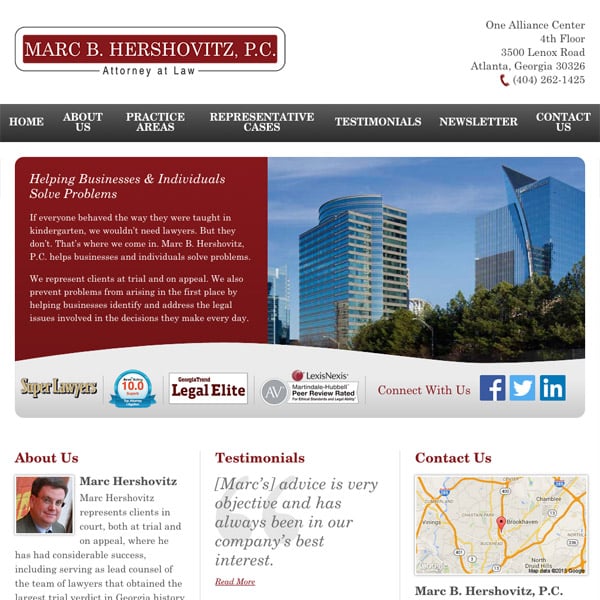 Mobile Friendly Law Firm Webiste for Marc B. Hershovitz, P.C.