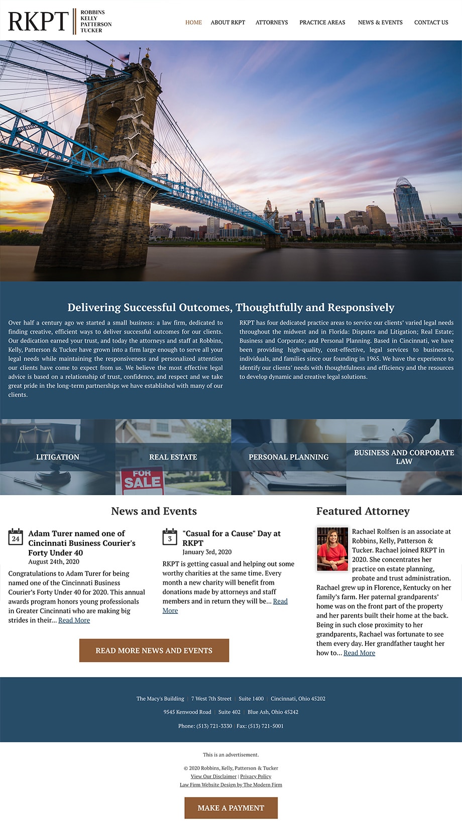 Law Firm Website Design for Robbins Kelly Patterson Tucker