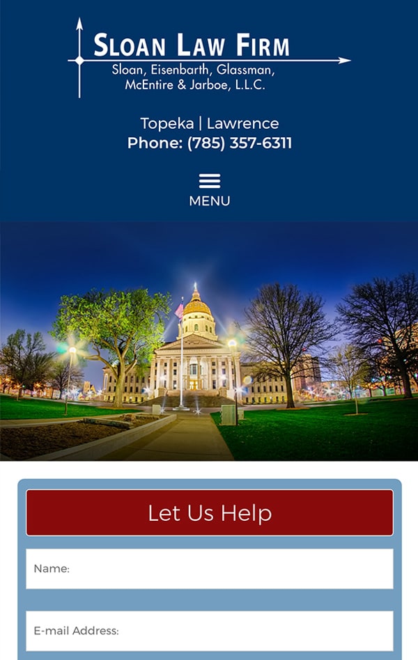 Mobile Friendly Law Firm Webiste for Sloan, Eisenbarth, Glassman, McEntire & Jarboe, L.L.C.