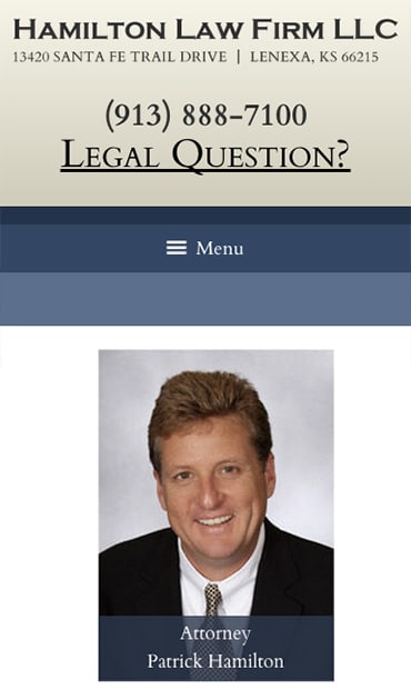 Responsive Mobile Attorney Website for Hamilton Law Firm LLC