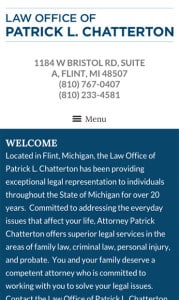 Flint Michigan Attorney Mobile Website Design