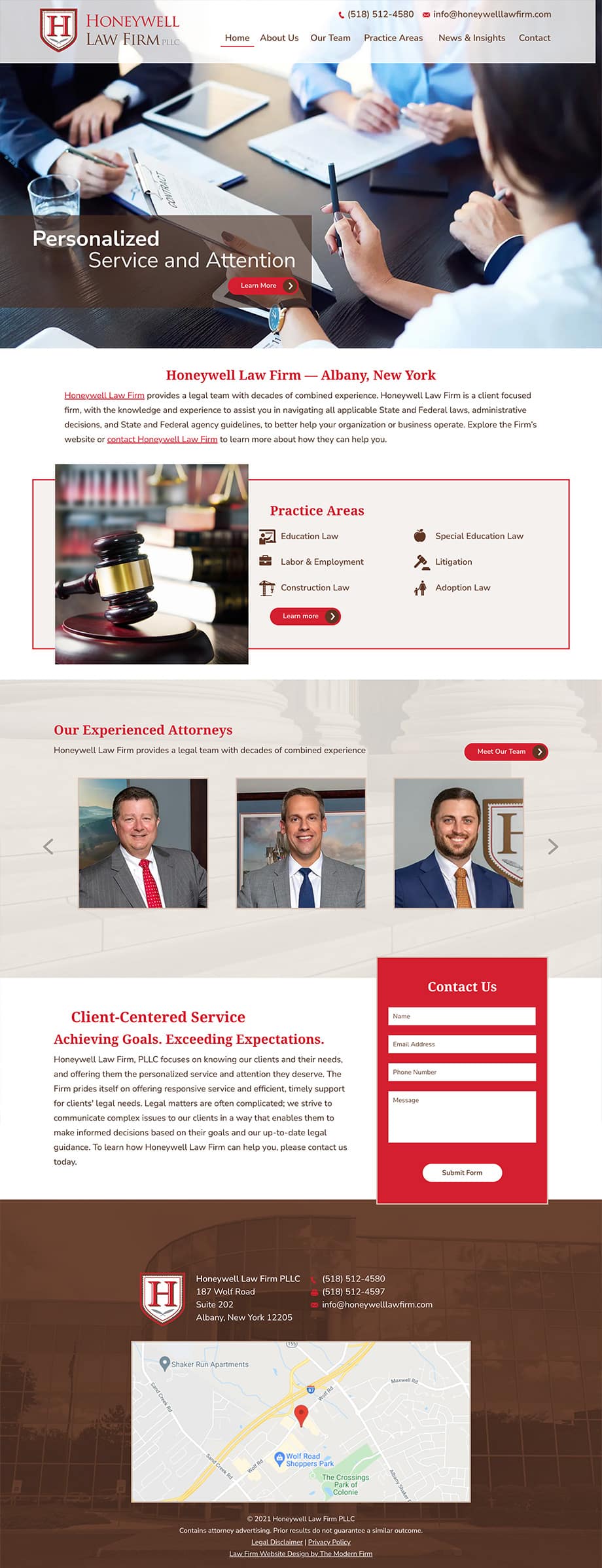 Law Firm Website Design for Honeywell Law Firm PLLC