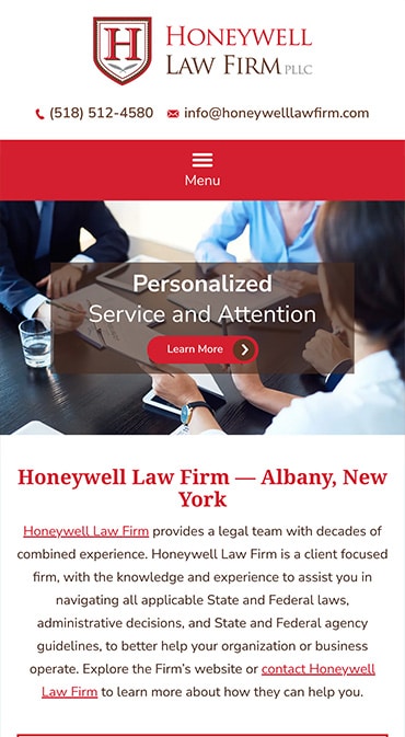 Responsive Mobile Attorney Website for Honeywell Law Firm PLLC