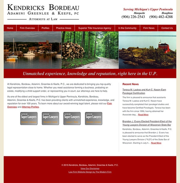 Law Firm Website Design for Kendricks, Bordeau, Adamini, Greenlee & Keefe, P.C.