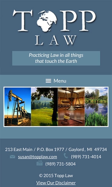 Responsive Mobile Attorney Website for Topp Law