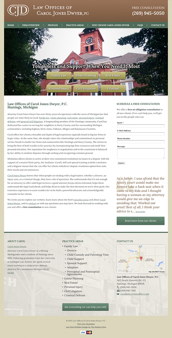 Law Firm Website Design for Law Offices of Carol Jones Dwyer, P.C.