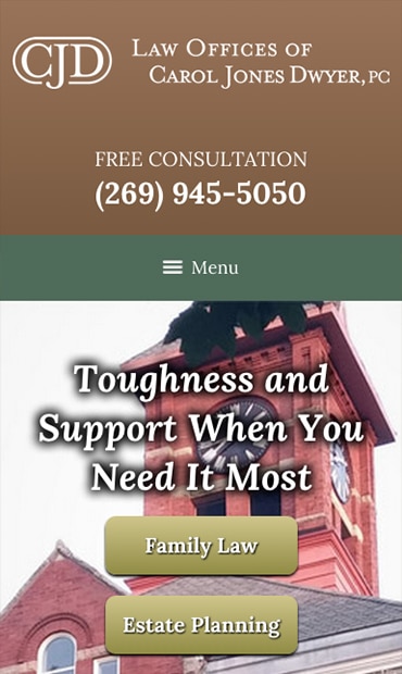 Responsive Mobile Attorney Website for Law Offices of Carol Jones Dwyer, P.C.