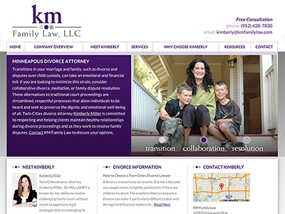 Law Firm Website design for KM Family Law, LLC