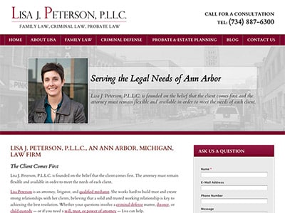 Law Firm Website design for Lisa J. Peterson, P.L.L.C…