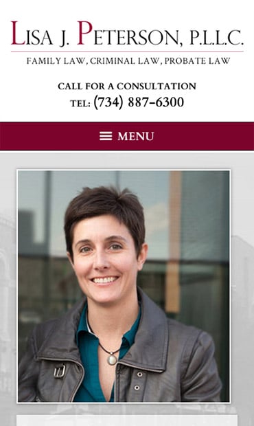 Responsive Mobile Attorney Website for Lisa J. Peterson, P.L.L.C.