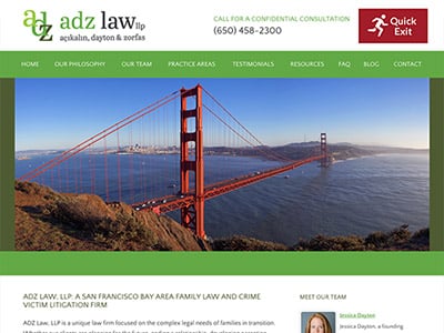 Law Firm Website design for ADZ Law, LLP