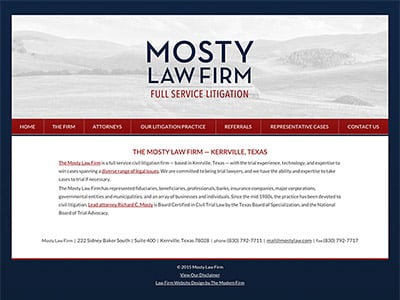 Kerrville Texas Attorney Website Design