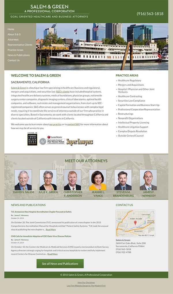 Law Firm Website Design for Salem & Green