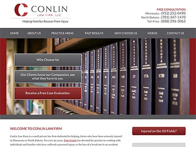 Law Firm Website design for Conlin Law Firm, LLC